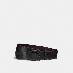 Black/Ox Blood Coach Signature Buckle Cut To Size Reversible Belt, 38 Mm | COH866997