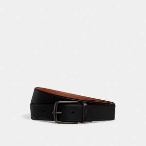 Black/Saddle Coach Harness Buckle Cut To Size Reversible Belt, 38 Mm | COH867003