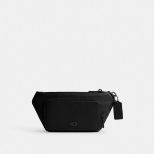 Black Coach Belt Bag With Signature Canvas Interior Detail | COH866683