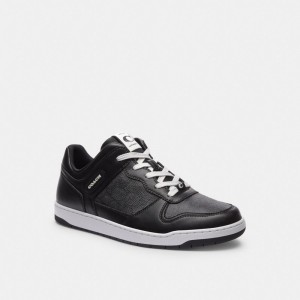 Black Coach C201 Sneaker In Signature Canvas | COH866804