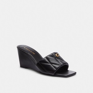 Black Coach Emma Wedge With Quilting | COH865863