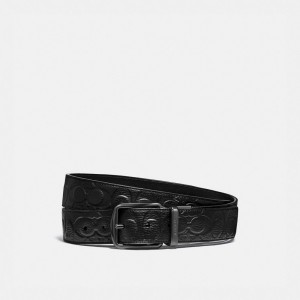 Black Coach Harness Buckle Cut To Size Reversible Belt, 38 Mm | COH866995