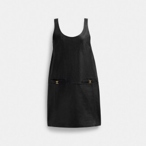 Black Coach Heritage C Leather Dress | COH866055