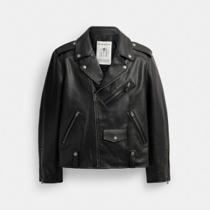 Black Coach Moto Jacket | COH866877