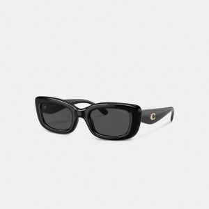 Black Coach Pillow Tabby Narrow Rectangle Sunglasses | COH866353