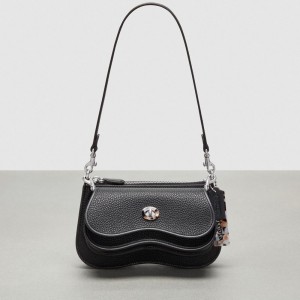 Black Coach Wavy Double Pouch Bag | COH865216