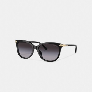 Black Coach Wrap Around Hangtag Square Sunglasses | COH866362