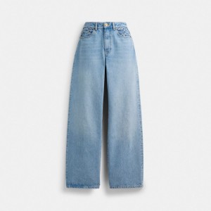 Blue Coach Loose Fit Jeans | COH866039
