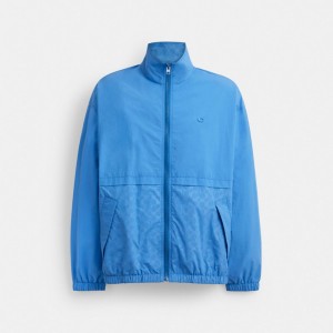 Blue Coach Windbreaker In Recycled Polyester | COH866865
