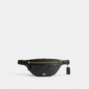 Brass/Black Coach Essential Belt Bag With Pillow Quilting | COH865449