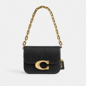Brass/Black Coach Idol Bag In Python | COH864869