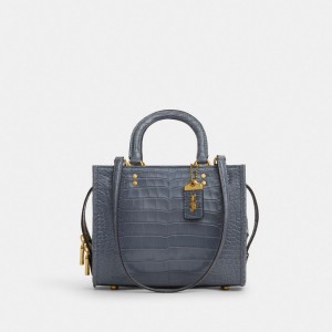 Brass/Gris Coach Rogue Bag 25 In Alligator | COH865138