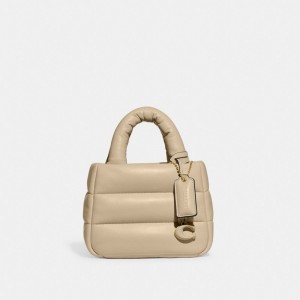 Brass/Ivory Coach Mini Pillow Tote Bag | COH865034