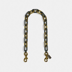 Brass/Pewter Coach Link Chain Strap | COH866441