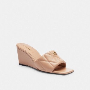 Buff Coach Emma Wedge With Quilting | COH865905