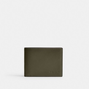 Calf Leather/Army Green Coach Slim Billfold Wallet | COH866714