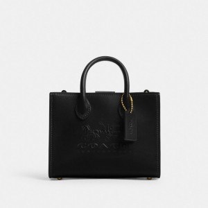 Calf Leather/Brass/Black Coach Ace Tote Bag 17 | COH865231