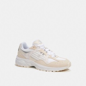 Chalk/Optic White Coach C301 Sneaker With Signature Canvas | COH866792