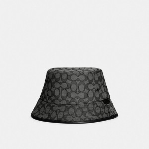 Charcoal Coach Signature Jacquard Bucket Hat | COH867041