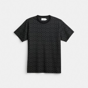 Charcoal Signature Coach Signature T Shirt | COH866920