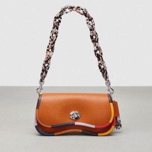 Coachtopia Leather/Burnished Amber Multicolor Coach Wavy Dinky Bag With Colorful Binding In Upcrafted Leather | COH865415