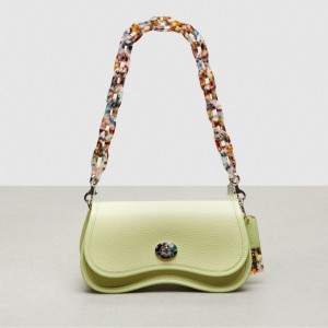 Coachtopia Leather/Pale Lime Coach Wavy Dinky Bag With Crossbody Strap | COH865242