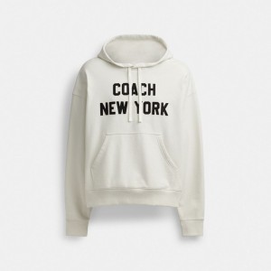Cream Coach Hoodie Sweatshirt | COH866916