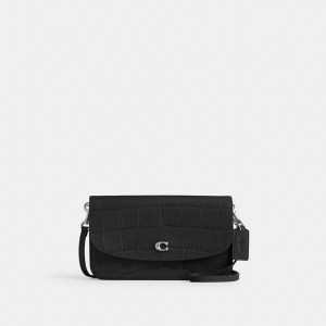 Croc Embossed Leather/Silver/Black Coach Hayden Crossbody Bag | COH865408