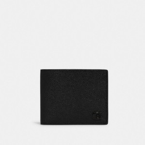 Crossgrain Leather/Black Coach 3 In 1 Wallet With Signature Canvas Interior | COH866722