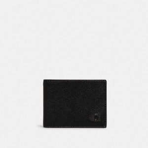 Crossgrain Leather/Black Coach Slim Billfold Wallet | COH866712