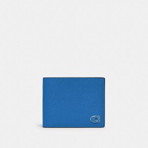Crossgrain Leather/Blueberry Coach 3 In 1 Wallet With Signature Canvas Interior | COH866703