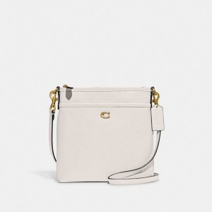Crossgrain Leather/Brass/Chalk Coach Kitt Messenger Crossbody Bag | COH865428