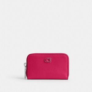 Crossgrain Leather/Dragon Fruit Coach Small Zip Around Card Case | COH866750