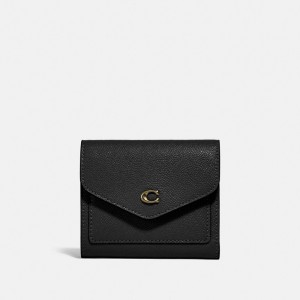 Crossgrain Leather/Light Gold/Black Coach Wyn Small Wallet | COH865606