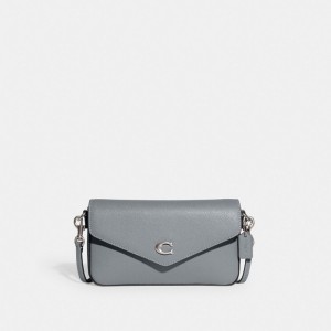 Crossgrain Leather/Silver/Grey Blue Coach Wyn Crossbody Bag | COH865252