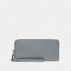 Crossgrain Leather/Silver/Grey Blue Coach Continental Wallet | COH865635