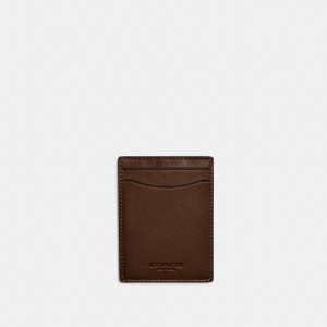 Dark Saddle Coach Money Clip Card Case | COH866757