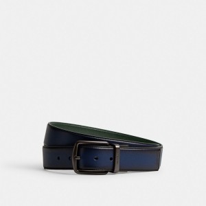 Deep Blue/Amazon Green Coach Harness Buckle Cut To Size Reversible Belt, 38 Mm | COH867000