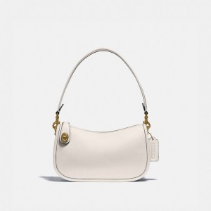 Glovetan Leather/Brass/Chalk Coach Swinger Bag | COH864983