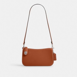 Glovetan Leather/Silver/Burnished Amber Coach Penn Shoulder Bag | COH864825