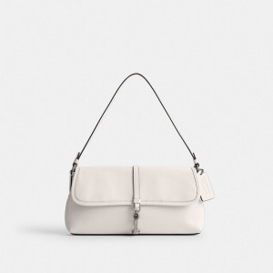 Glovetan Leather/Silver/Chalk Coach Hamptons Bag | COH864977