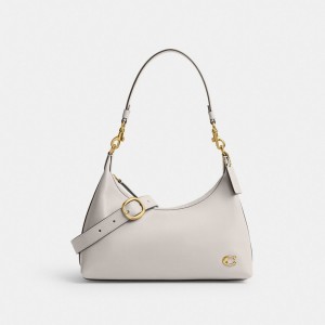 Glovetanned Leather/Brass/Chalk Coach Juliet Shoulder Bag | COH864810