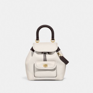 Glovetanned Leather/Brass/Chalk Multi Coach Riya Backpack 21 In Colorblock | COH865477