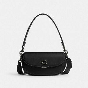 Glovetanned Leather/Matte Black/Black Coach Emmy Saddle Bag 23 | COH865351