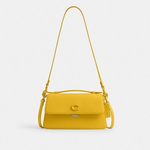 Glovetanned Leather/Silver/Canary Coach Juno Bag | COH865159
