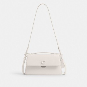 Glovetanned Leather/Silver/Chalk Coach Juno Bag | COH865132