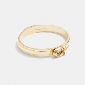Gold Coach Tabby Hinged Bangle | COH866152