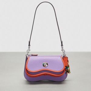 Iris/Sun Orange Coach Wavy Double Pouch Bag | COH865418