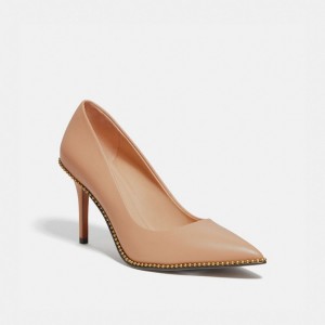 Leather/Beechwood Coach Waverly Pump | COH865741