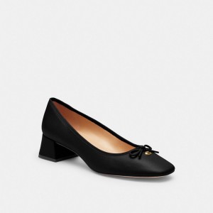 Leather/Black Coach Ava Ballet Pump | COH865737